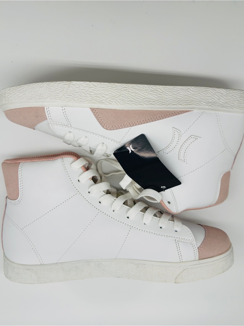 Hurley Breakhigh White Pink High Top Sneakers 8.5